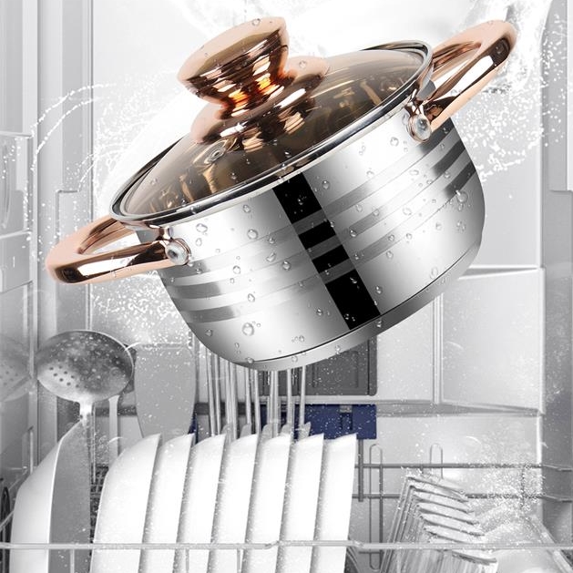 12 Pcs Kitchen Stainless Steel Casserole Cookware Set 