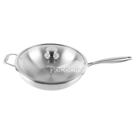 Stainless steel wok pans