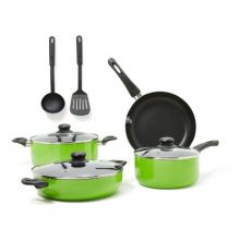 Green cookware AMAL Classic aluminum induction cookware sets Nonstick Coated MSF-6214-9PC  Wholesale ready