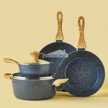 Hot selling design aluminum cookware sets cooking pot workable price 24cm casserole frypan