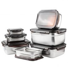 Stainless Steel 304 Leakproof Keep Fresh Lunch Box Food Container With PP Airtight Lids
