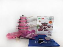 aluminum die casting dessini 23pcs cookware set kitchen cooking pots with  stainless steel lid