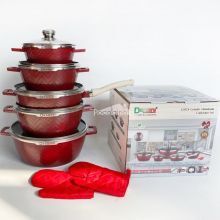 new arrival Dessini 12pcs aluminum die cast cookware sets with heat resistant painting