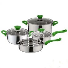 basic 7pcs stainless-steel cookware set bakelite handle with frypan 