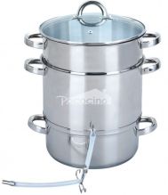 26cm 8.0L Stainless Steel juicer 2 Tier Steamer with Glass Lid Induction Base 100% Food Grade