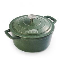HOME KITCHEN 26CM  Cast iron Dutch oven casserole green enamel 