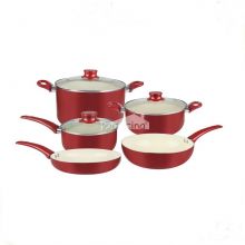 Ceramic coating for healthy cooking  cookware set  Bright Cherry color classical style MSF-6953