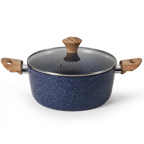 Wholesale Blue Marble Coating Stainless Steel Pots and Pans