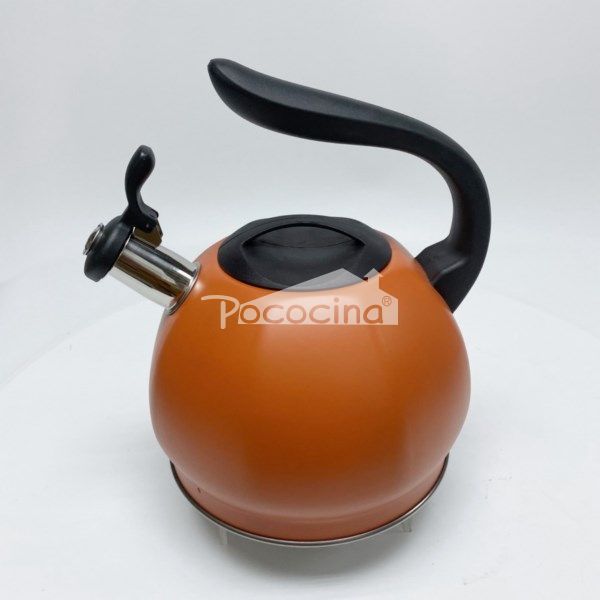 pumpkin shape stainless steel whistling kettle with special rhombus design