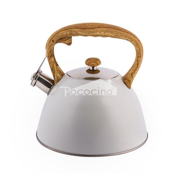 Soft Touch Wooden Painted Handle Stainless Water Kettle