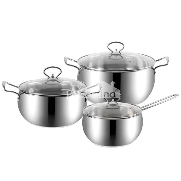 in stock cookware 6pcs Steel Cookware Set OEM home kitchenware pot MSF-3319