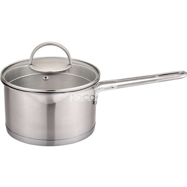 2.0Qt stainless steel saucepan soup pot with glass strainer lid