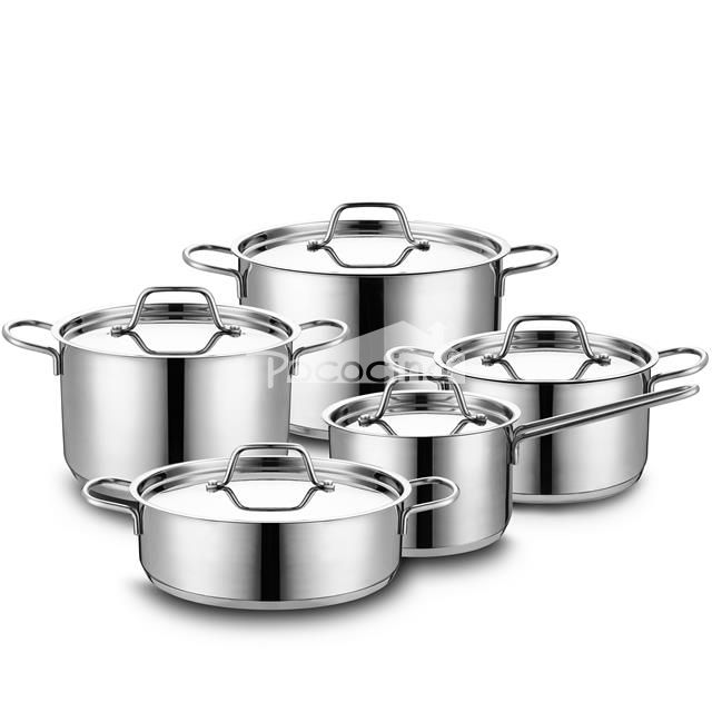 Luxury 10 pezzi Inox 18/10 stainless-steel cookware set silicone handle -  CNPOCOCINA
