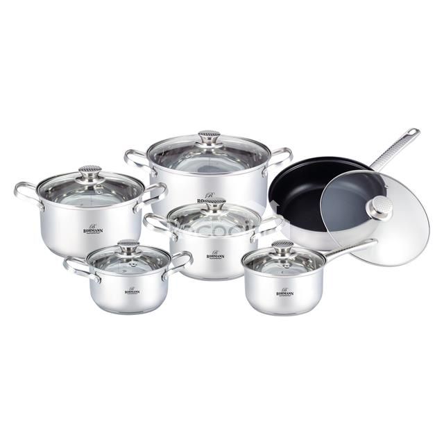 Luxury cooking ware 12pcs stainless-steel cookware set Bohmann cookware -  CNPOCOCINA
