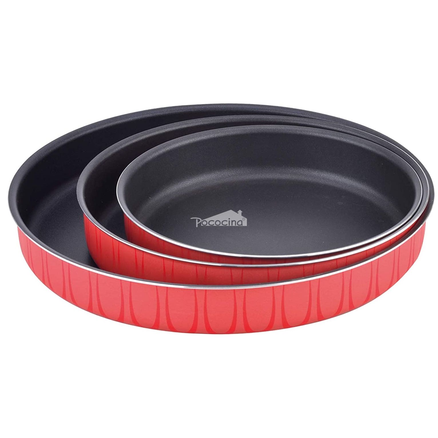 Premium Non-Stick Feature round baking pan Round Trays  set Oven Safe MSF-6308-24-28-34CM