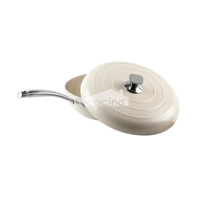  Aluminum Wok with die-casting aluminum lid long stainless steel handle 32cm wok