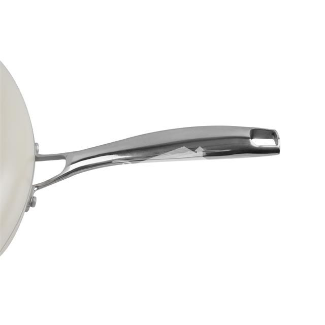  Aluminum Wok with die-casting aluminum lid long stainless steel handle 32cm wok