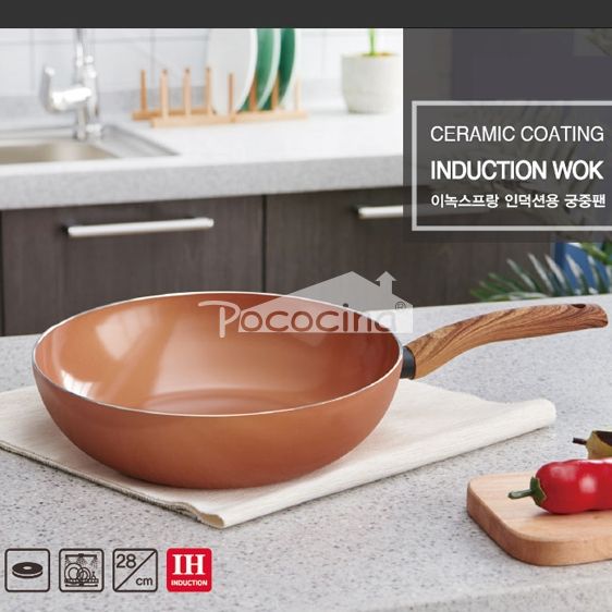 IH induction frying pan Copper Ceramic Coating Aluminum Wok MSF-6955