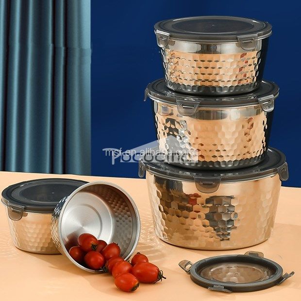 well-organized stackble stainless steel food box  Metal Fresh Storage Container easy stock 