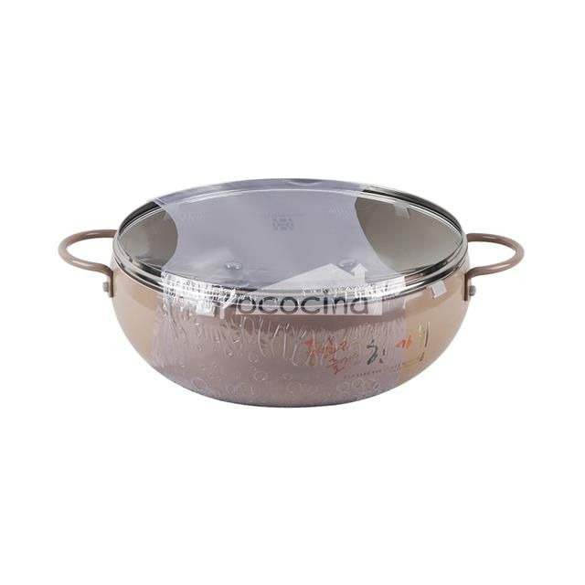 colored hot pot ceramic non-stick korean style hot pot 28cm with glass lid 2023 NEW MSF-6283